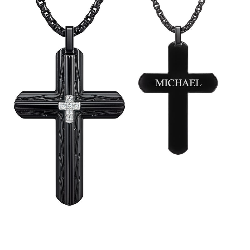 Black Ice Diamant Kräiz Pendant