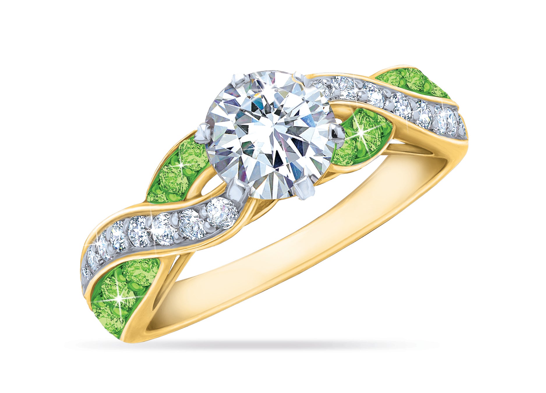 Birthstone Swirl personaliséierte Ring