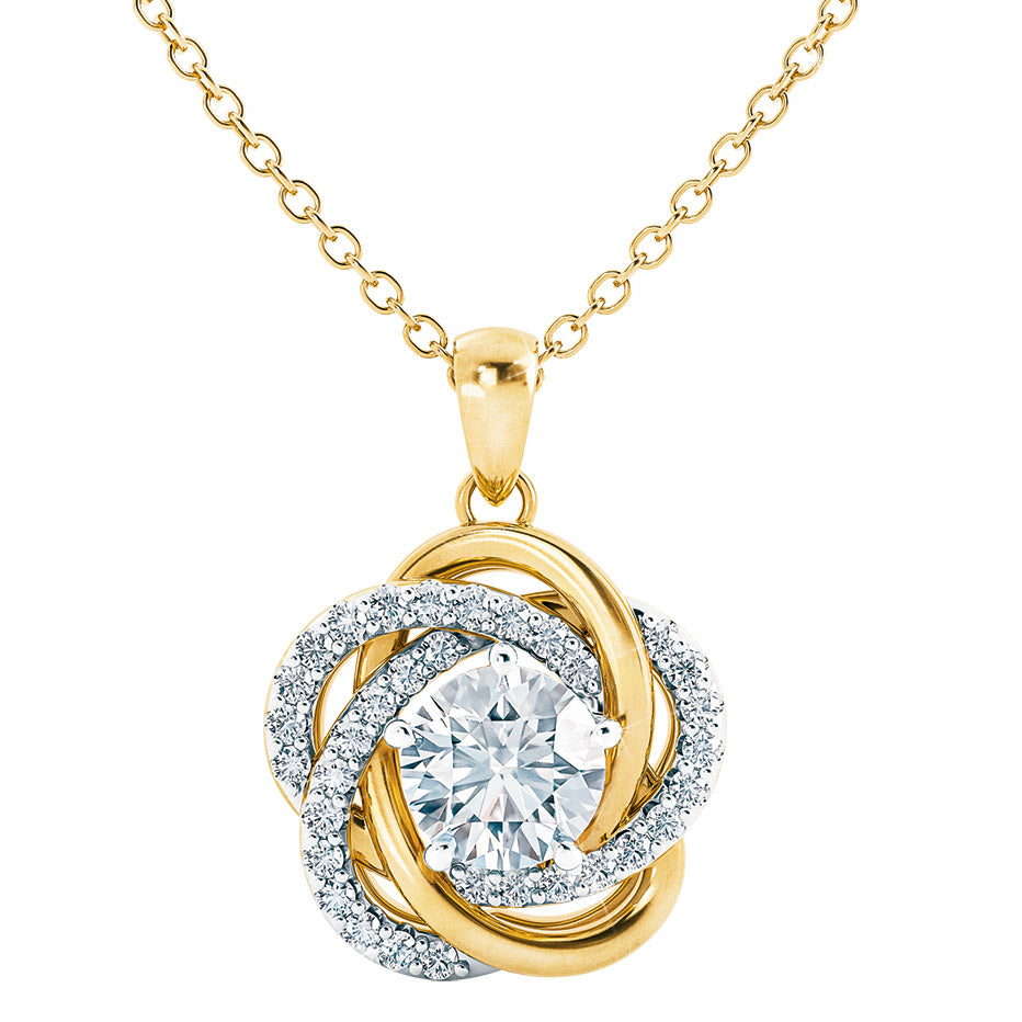 Perfekt gepaart Love Knot Pendant mat GRATIS passenden Ouerréng